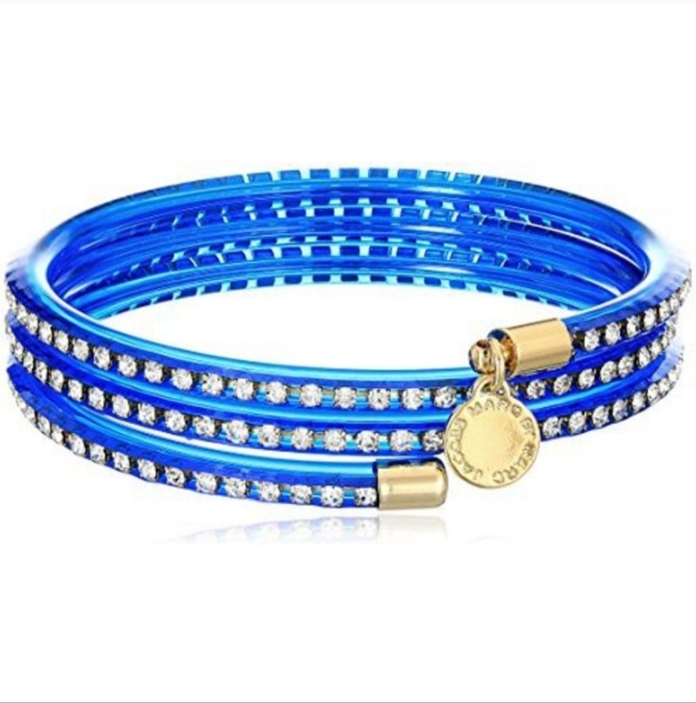 MARC BY MARC JACOBS Electric Blue Lemonade Slinky Bangle Bracelet, 2.2''
